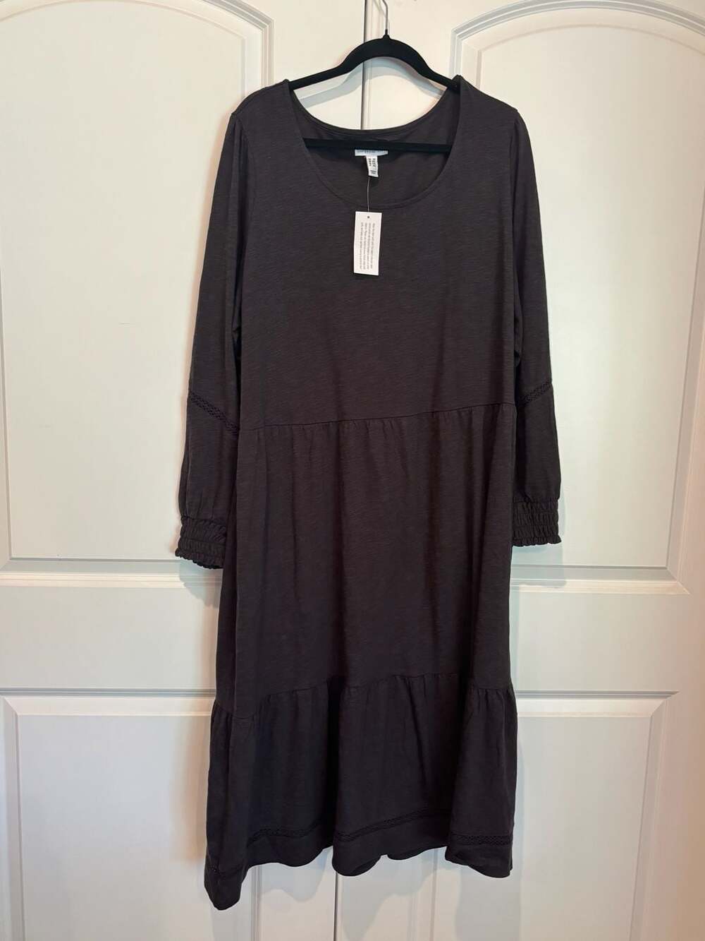 Canyon Retreat Easy Midi Dress Washed Black Size 2X